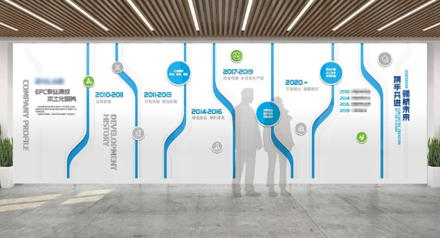 藍(lán)色簡(jiǎn)約企業(yè)文化墻